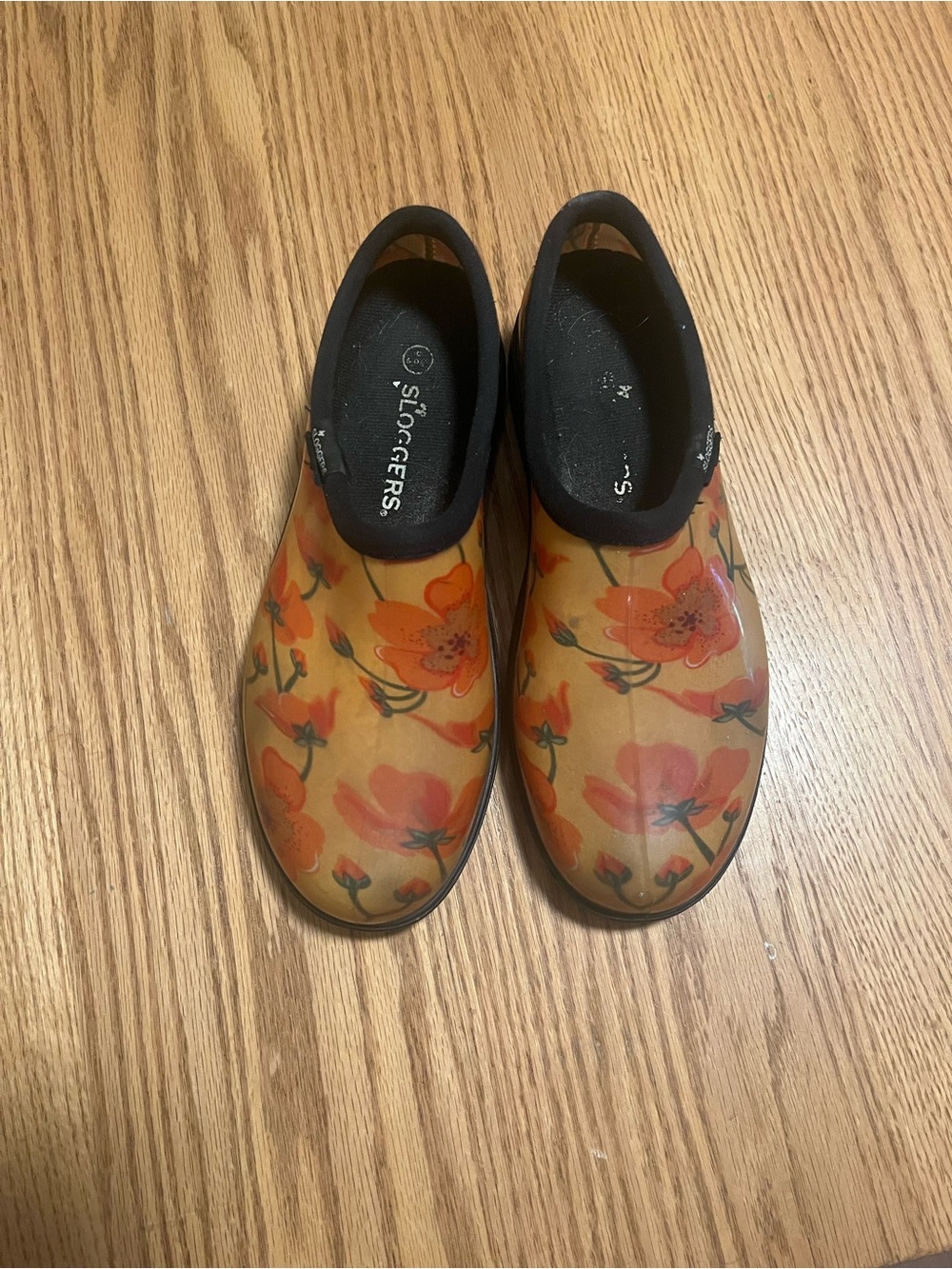 Sloggers Women's Garden Rubber Clogs Yellow and Orange Floral